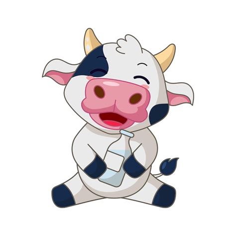 Premium Vector Cute Cow Cartoon Sitting