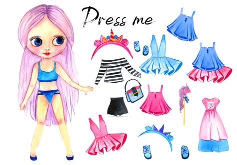 Pink Paper Doll With Clothes For Change Graphic By Elenazlataart