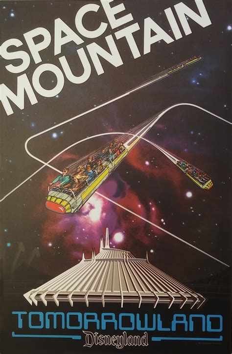 Original Space Mountain Ride Poster Disney Posters Disneyland