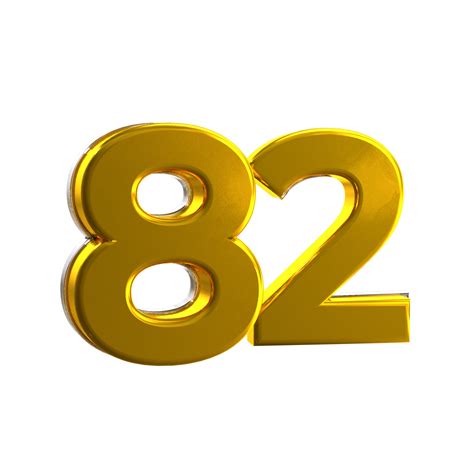 Free Mental Yellow 82 3d Number 11154516 Png With Transparent Background