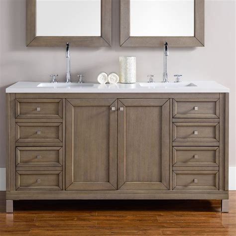 In stock on may 1, 2021. Valladares 60" Double White Washed Walnut Base Bathroom Vanity Set | Double vanity bathroom
