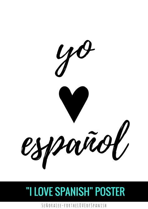 Promote The Love For Spanish With This I Love Spanish Poster Just