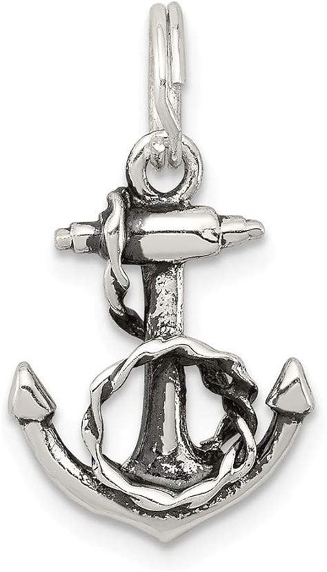 925 Sterling Silver Polished Open Back Nautical Ship