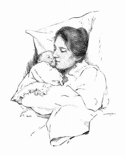 Mother Clip Father Newborn Illustration Digital