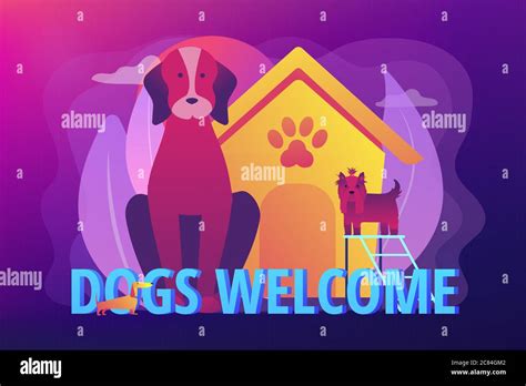 Dogs friendly place concept vector illustration Stock Vector Image