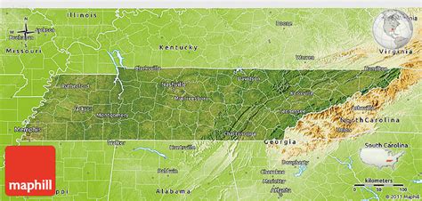Satellite 3d Map Of Tennessee Physical Outside