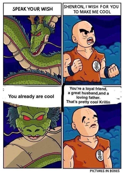 Krillin Wishes To Be Cool Wholesome Memes Know Your Meme