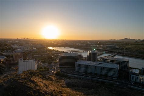 Sunset Over Tempe Town Lake Tempe Az Shot And Edited In Lightroom