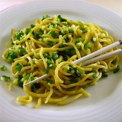 Noodles With Ginger Scallion Sauce In The Kitchen With Kath