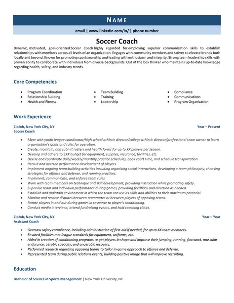 Soccer Coach Resume Example And Guideyour Complete Guide On How To Write