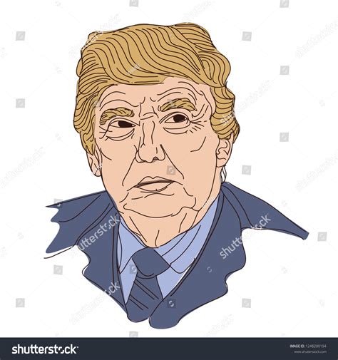 Donald Trump Cartoon Portrait Vector Illustration Stock Vector Royalty