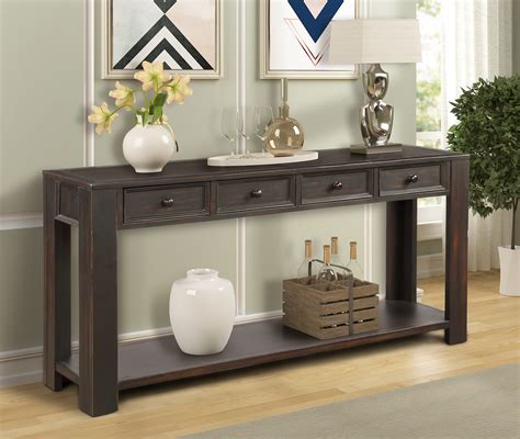 Console Table Buffet Sideboard with 4 Drawers, 64'' x 15 ...
