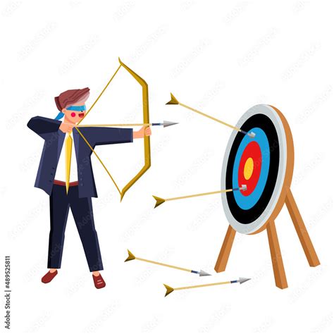 Stockvector Miss Target Young Man With Archery Arrow Vector
