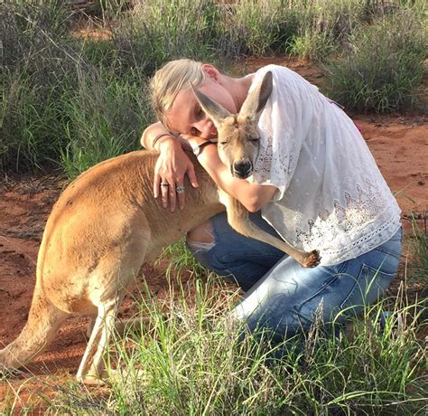 Grateful Kangaroo Hugs Her Rescuers Every Day Since They Saved Her Healthy Happy News