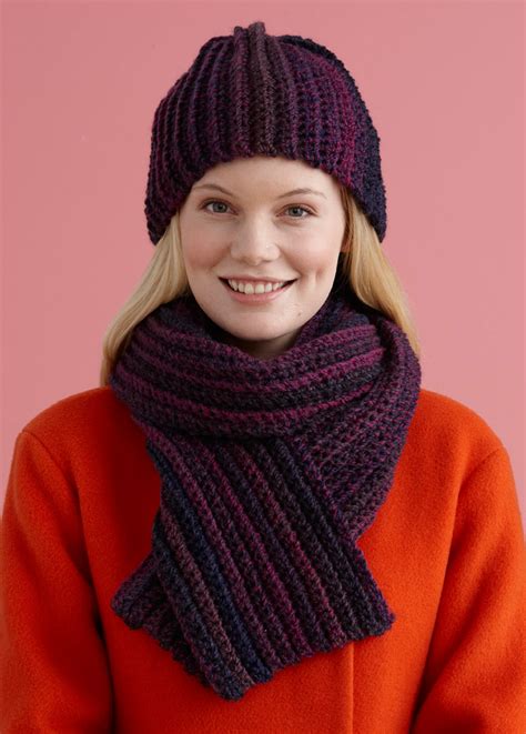 Easy Peasy Hat And Scarf Set Crochet Version 2 Lion Brand Yarn