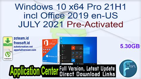 Windows 10 X64 Pro 21h1 Incl Office 2019 En Us July 2021 Pre Activated