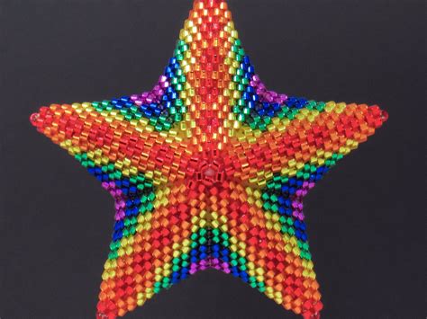3d Beaded Star Ornament Pattern Warped Square Peyote 3d Star Etsy Canada
