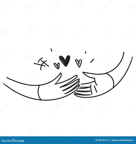 Hand Drawn Doodle Holding Hands Illustration Vector Stock Vector