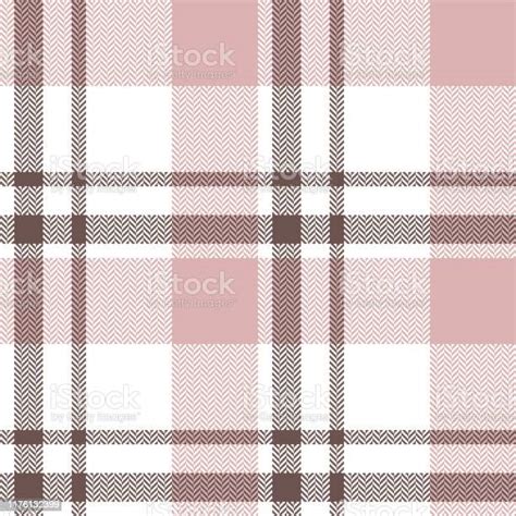 Pink Check Pattern Vector Background Seamless Tartan Plaid In Brown