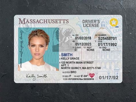 Massachusetts Driver License Psd Template Psdestore