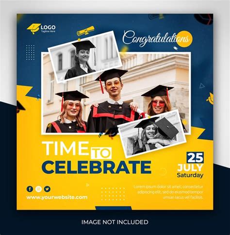 Premium Psd Happy Graduation And Time To Celebrate Education Social