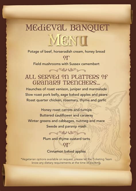 Complete menus from cocktail hour to desserts. medieval menus - Google Search | Medieval Feast ...