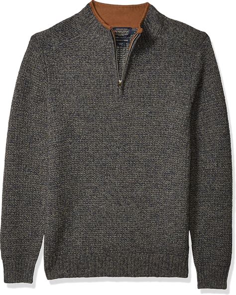 Pendleton Herren Shetland Half Zip Cardigan Sweater Pullover Midnight