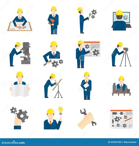 Set Of Engineer Icons Stock Vector Illustration Of Management 42923798
