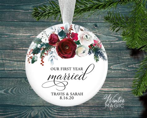 First Year Married Christmas Ornament Just Married Christmas | Etsy in 2020 | Married christmas ...
