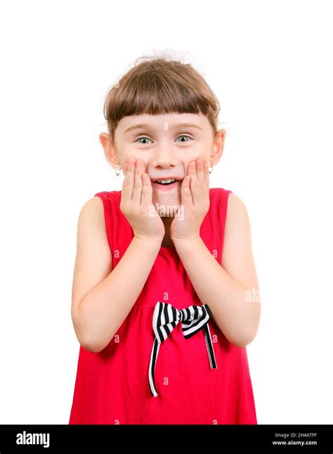 Surprised Little Girl Isolated On The White Background Stock Photo Alamy