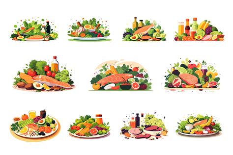 Balanced Diet Food Background Graphic by back1design1 · Creative Fabrica