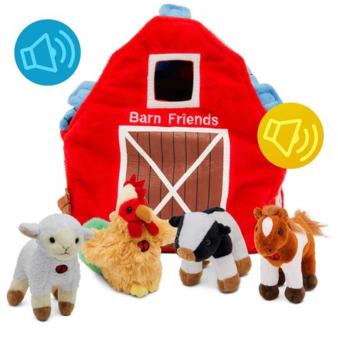 Plush Creations Plush Farm Animals For Toddlers With Plush Barn House