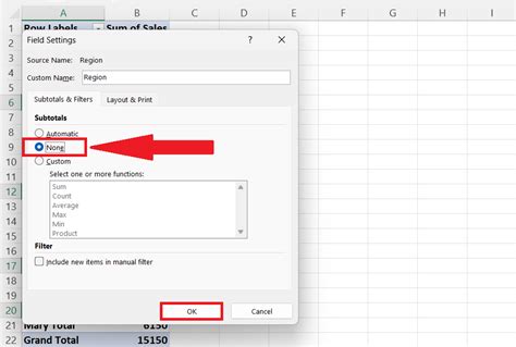 How To Remove Subtotals From A Pivot Table In Microsoft Excel