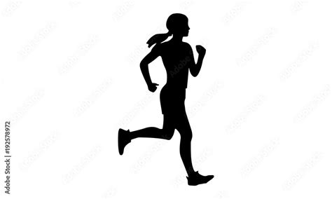 silhouette of a woman running stock vector adobe stock
