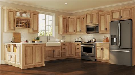Hickory's grain is usually straight but can be irregular and wavy at times. Hampton Wall Kitchen Cabinets in Natural Hickory - Kitchen ...