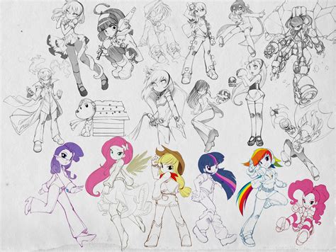 Humanized Mlplook At Bottom Humanized My Little Poni Poni Pony