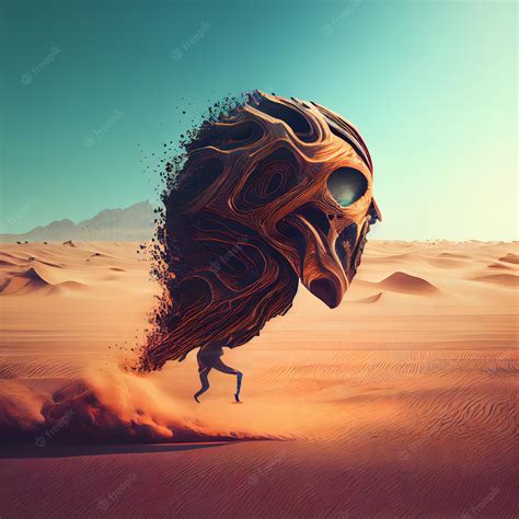 Premium Ai Image Skull In The Desert 3d Render Illustration