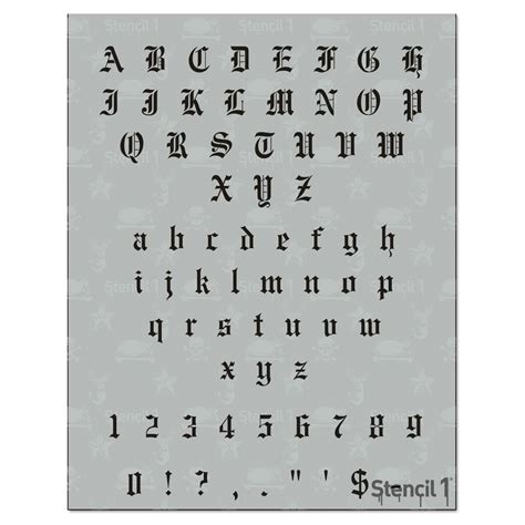 Stencil1 Old English Font 5 Letter Stencil 85 X 11 Lettering