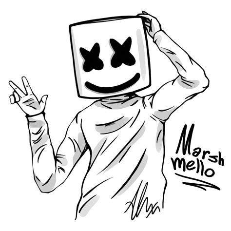 Marshmello By Happywasabii On Deviantart Hipster Drawings Joker Art