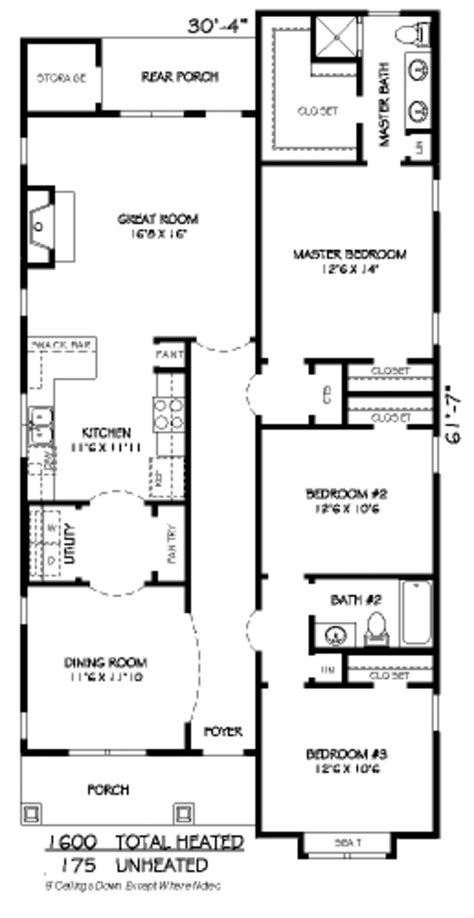 Traditional Style House Plan 3 Beds 2 Baths 1600 Sqft Plan 424 197