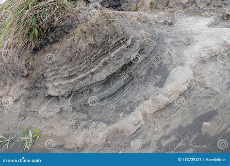 Weathered Rock And Layers Of Volcanic Ash Dust Sand And Lava Stiff