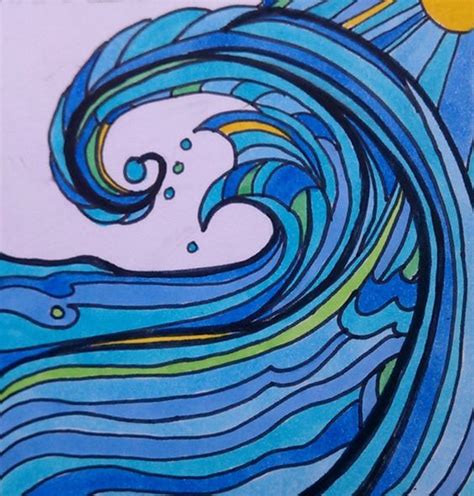 Graphic Art Prints Wave Drawing Drawings