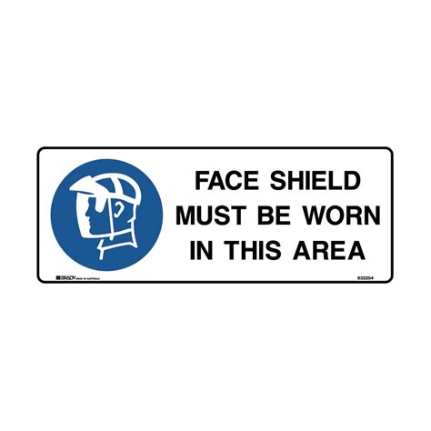 Mandatory Sign Face Shield Must Be Worn In This Area Metal H180mm X