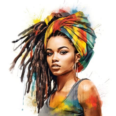 premium ai image portrait of beautiful african american woman in colorful turban