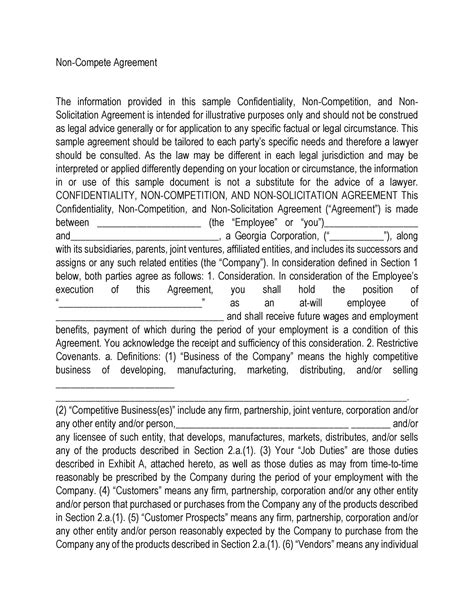 39 Ready To Use Non Compete Agreement Templates Templatelab