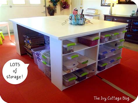 My ideal craft room would have an island table, but again, struggling for spacious room, i have to set my working table near to the wall. By Your Hands: Tuesday Tutorial ---- Craft Tables