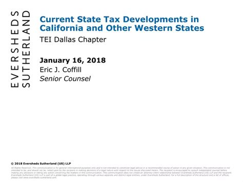 Ppt Current State Tax Developments In California And Other Western