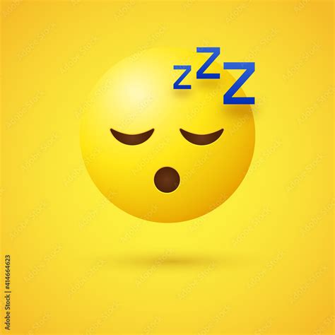 3d Sleeping Emoji Face With Eyes Closed Snoring Emoticon With Zzz