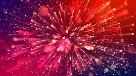 Abstract Explosion Of Multicolored Shiny Particles Or Light Rays Like
