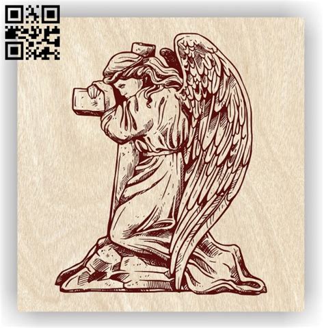 Angel With Cross E0012720 File Cdr And Dxf Free Vector Download For